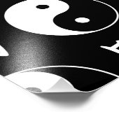 黒隠陽シンボル中国の文字パターン フォトプリント            (角)