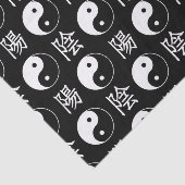 黒隠陽シンボル中国の文字パターン 薄葉紙 (詳細)