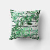 黒離れ白のストライプの背景にヤシの実 クッション (裏面)