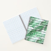 黒離れ白のストライプの背景にヤシの実 ノートブック (内部)