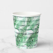 黒離れ白のストライプの背景にヤシの実 紙コップ (右)