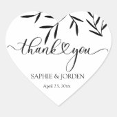 黒離れ白の背結婚景サンキュー ハートシール (正面)