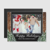 黒雪の木と森の写真の休日の挨拶 (正面/裏面)