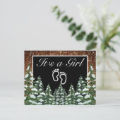 黒雪の木と森の松それが女の子 案内ポストカード (スタンド正面)