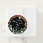 黒雪の木と森の松の赤ちゃんシャワー フェイバータグ (インサイチュ)