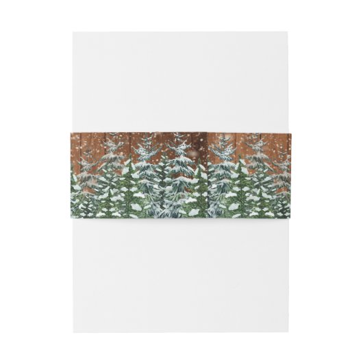 黒雪の木と森の松の赤ちゃんシャワー 招待状ベリーバンド (裏面例)