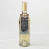 黒雪の木と森の松の雪のフレーク新年 ボトルネックタグ (ボトル)