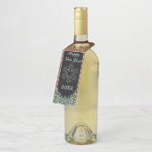 黒雪の木と森の松の雪のフレーク新年 ボトルネックタグ (アングル)