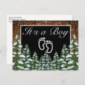 黒雪の木と森の松男の子だ 案内ポストカード (正面/裏面)