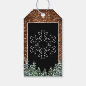 黒雪の木の森パインクリスマススノーフレーク ギフトタグ (裏面)