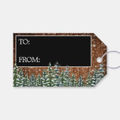 黒雪の木&フォレストパインハッピーニューイヤー ギフトタグ (正面(横))