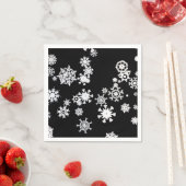 黒雪エレガント結晶クリスマス スタンダードカクテルナプキン (インサイチュ)