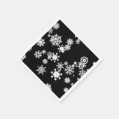 黒雪エレガント結晶クリスマス スタンダードカクテルナプキン (角)