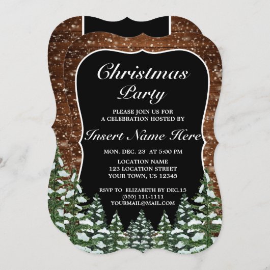 黒雪木林パインメリークリスマスパーティー 招待状 (正面/裏面)