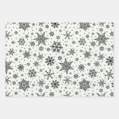 黒雪片クリスマスパターンラッピング紙 ラッピングペーパーシート (正面3)
