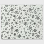 黒雪片クリスマスパターンラッピング紙 ラッピングペーパー (フラット)