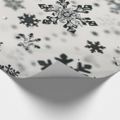 黒雪片クリスマス ラッピングペーパー (角)