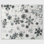 黒雪片クリスマス ラッピングペーパー (フラット)