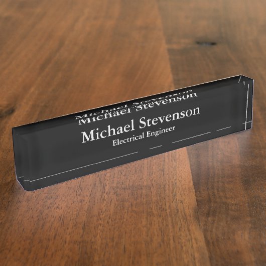 黒電ユニーク気技術者机用ネームプレート デスクネームプレート (側面)