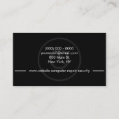 黒電話コンピュータ技術修復サービス 名刺 (裏面)