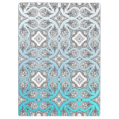 黒青マンダラパーソナライズされた禅 クリップボード (裏面)