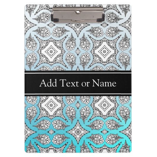 黒青マンダラパーソナライズされた禅 クリップボード (正面)