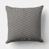 黒青海波日本の模様 クッション (裏面)