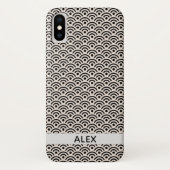 黒青海波 日本柄 個人名 Case-Mate iPhoneケース (裏面)