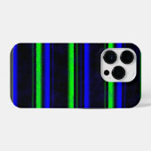 黒青緑ストライプ iPhoneケース (裏面横)