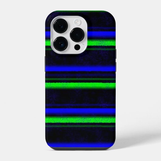 黒青緑ストライプ iPhoneケース (裏面)