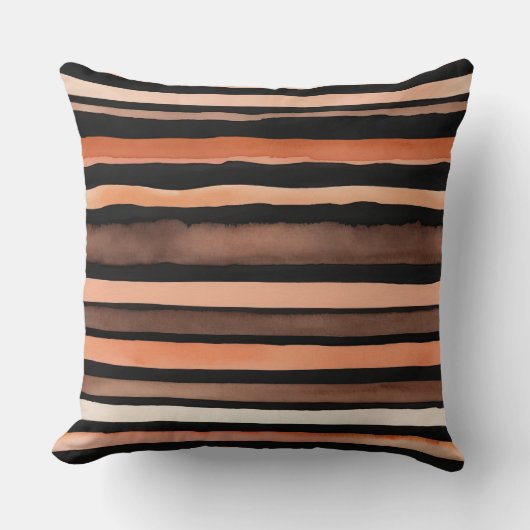 黒青銅及び桃ストライプ色 クッション (正面)