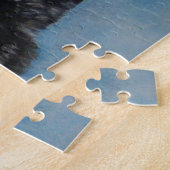 黒面秋田パンティングドッグポートレートアート ジグソーパズル (側面)