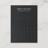 黒革テクスチャイヤリングスタッドディスプレイ 名刺 (正面)