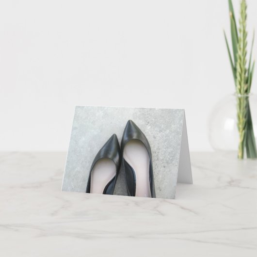黒靴グリーティングカード カード (正面)