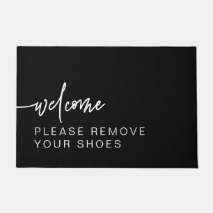 黒靴モダンを脱いで下さい ドアマット
