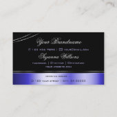 黒頭が切れると青のカーブしたデコの線がきらめく 名刺 (裏面)