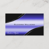 黒頭が切れると青のカーブしたデコの線がきらめく 名刺 (正面)