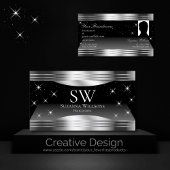 黒頭が切れる銀きらめくモノグラ縁どム写真 名刺