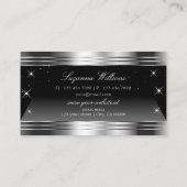 黒頭が切れる銀きらめく縁ど目のキャッチ 名刺 (裏面)