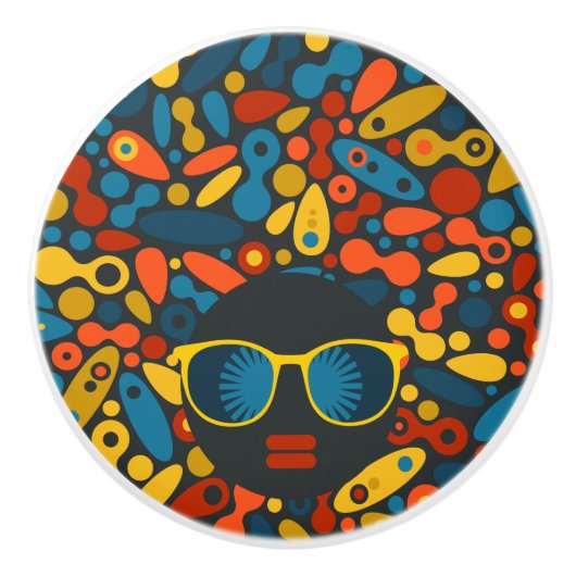 黒頭の女#1 セラミックノブ (正面)