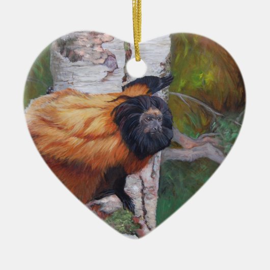 黒顔のライオンのTamarin セラミックオーナメント (正面)