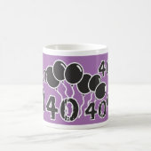 黒風船マグカップ付き40歳の誕生日パープル コーヒーマグカップ (中央)