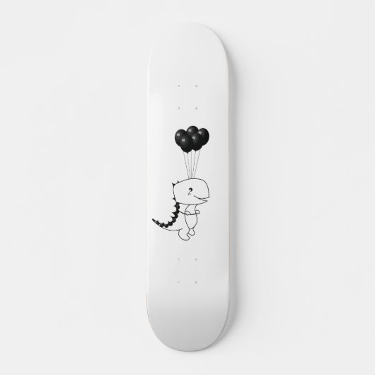黒飛んでいるいバルーン付きTレックス スケートボード (正面)