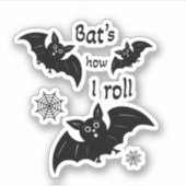 黒飛んでいるこうもり シール (正面)