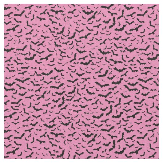 黒飛んでいるこうもり |ピンク ファブリック (クローズアップ)