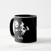 黒飛んでいると白のブロムに名前を付けた魔女 マグカップ (正面左)