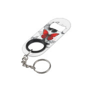 黒飛んでいると赤のモルフォ キーホルダー栓抜き (裏面アングル)