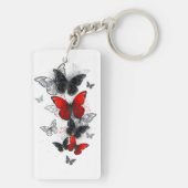 黒飛んでいると赤のモルフォ キーホルダー (裏面)