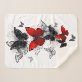 黒飛んでいると赤のモルフォ シェルパブランケット (正面(横))