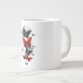 黒飛んでいると赤のモルフォ ジャンボコーヒーマグカップ (正面右)